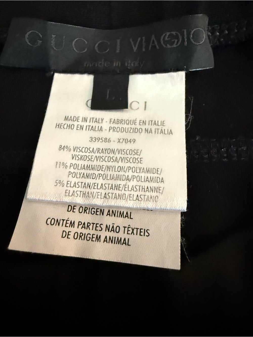 Gucci Viago Black Ankle Zip Leggings made in Italy Gucci web at waistband Large - Picture 8 of 10